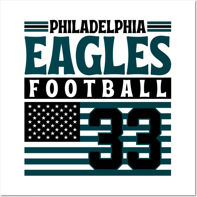 Philadelphia Eagles 1933 American Flag Football Wall Art by Astronaut.co